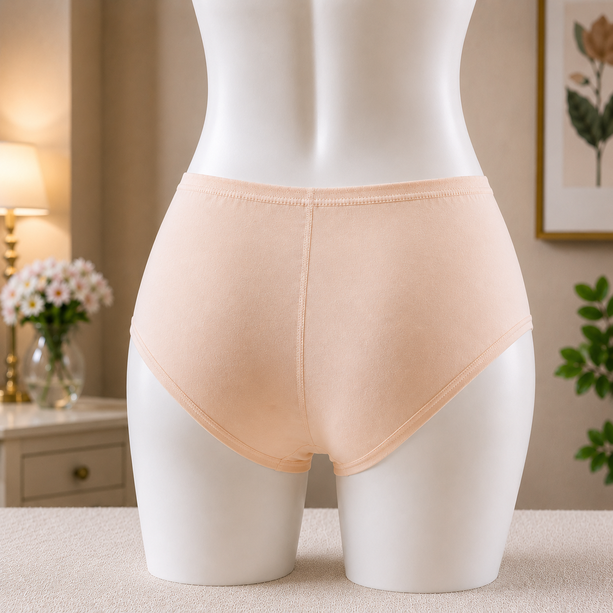 Women's Classic Nude Beige High-Waist Panty β Comfortable Everyday Essential"