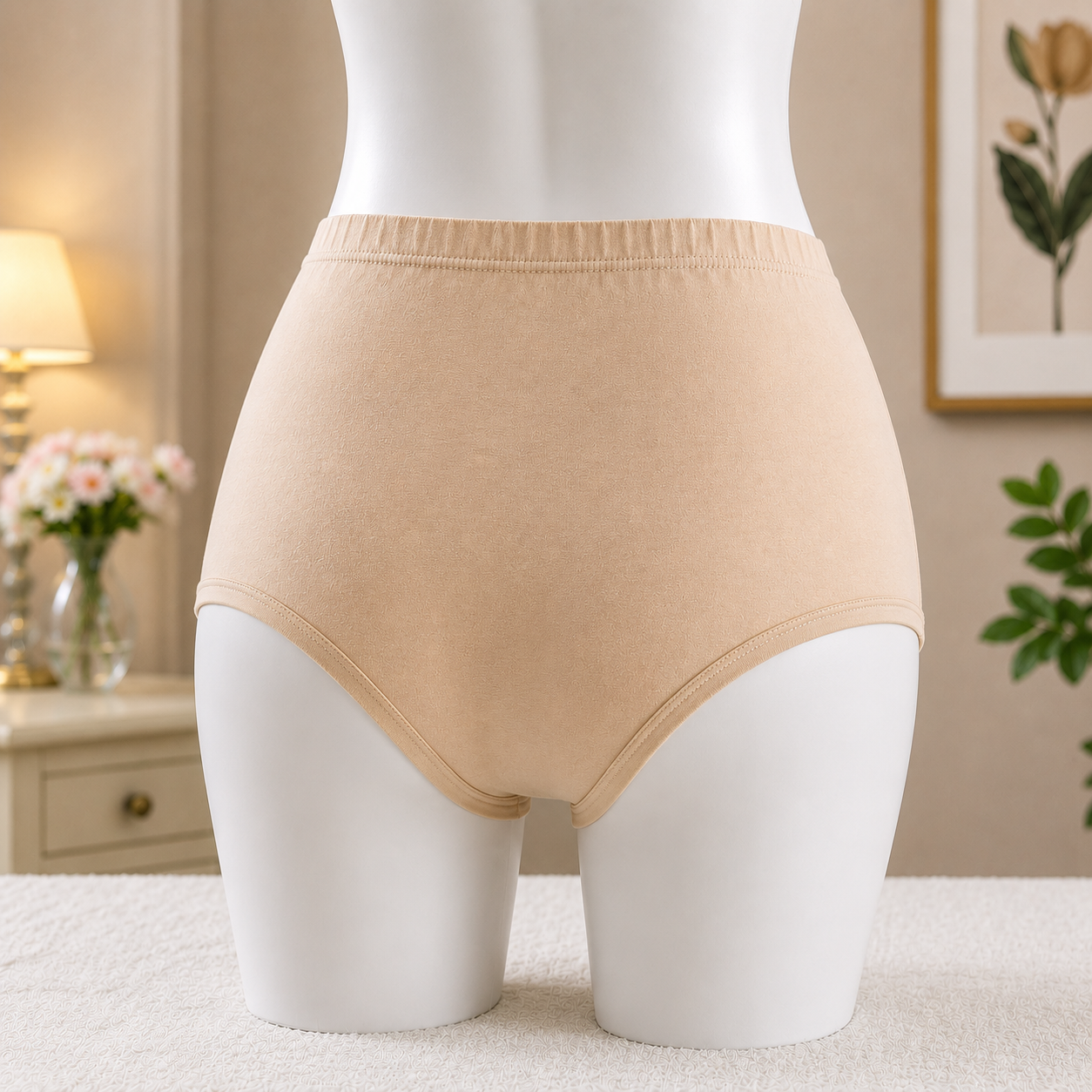 Women's Essential Soft Cotton Briefs - Nude/Beige Everyday Underwear