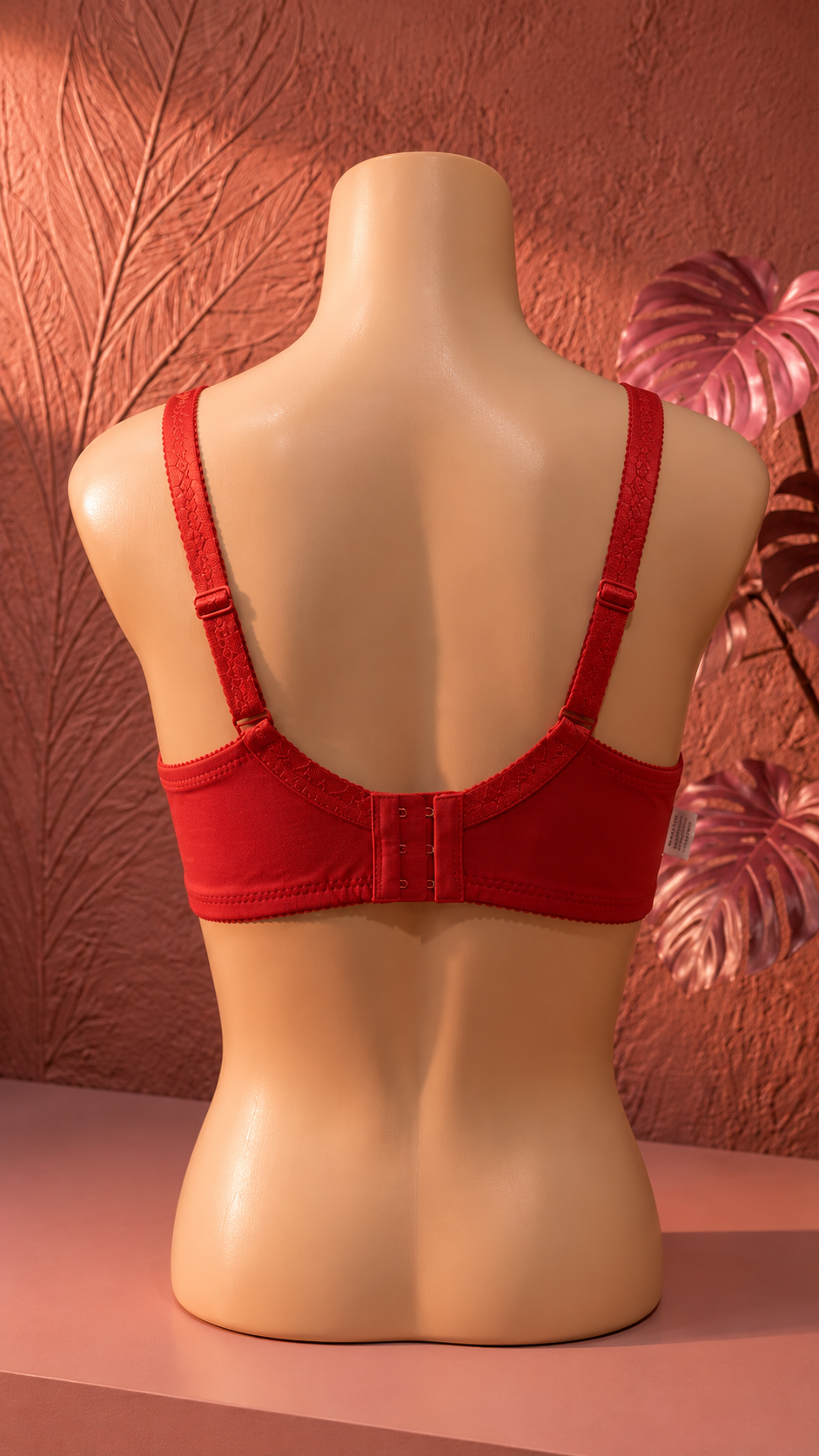 Premium soft Crimson Red Embroidered Support Bra for Women