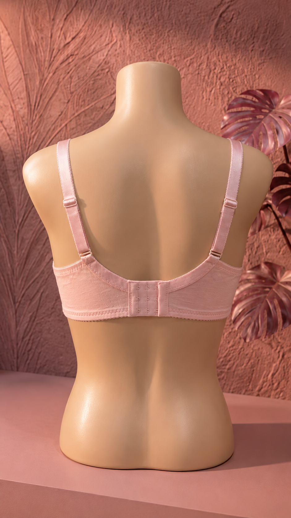 Elegant Floral Embroidered Non-Padded Support Bra β Light Pink