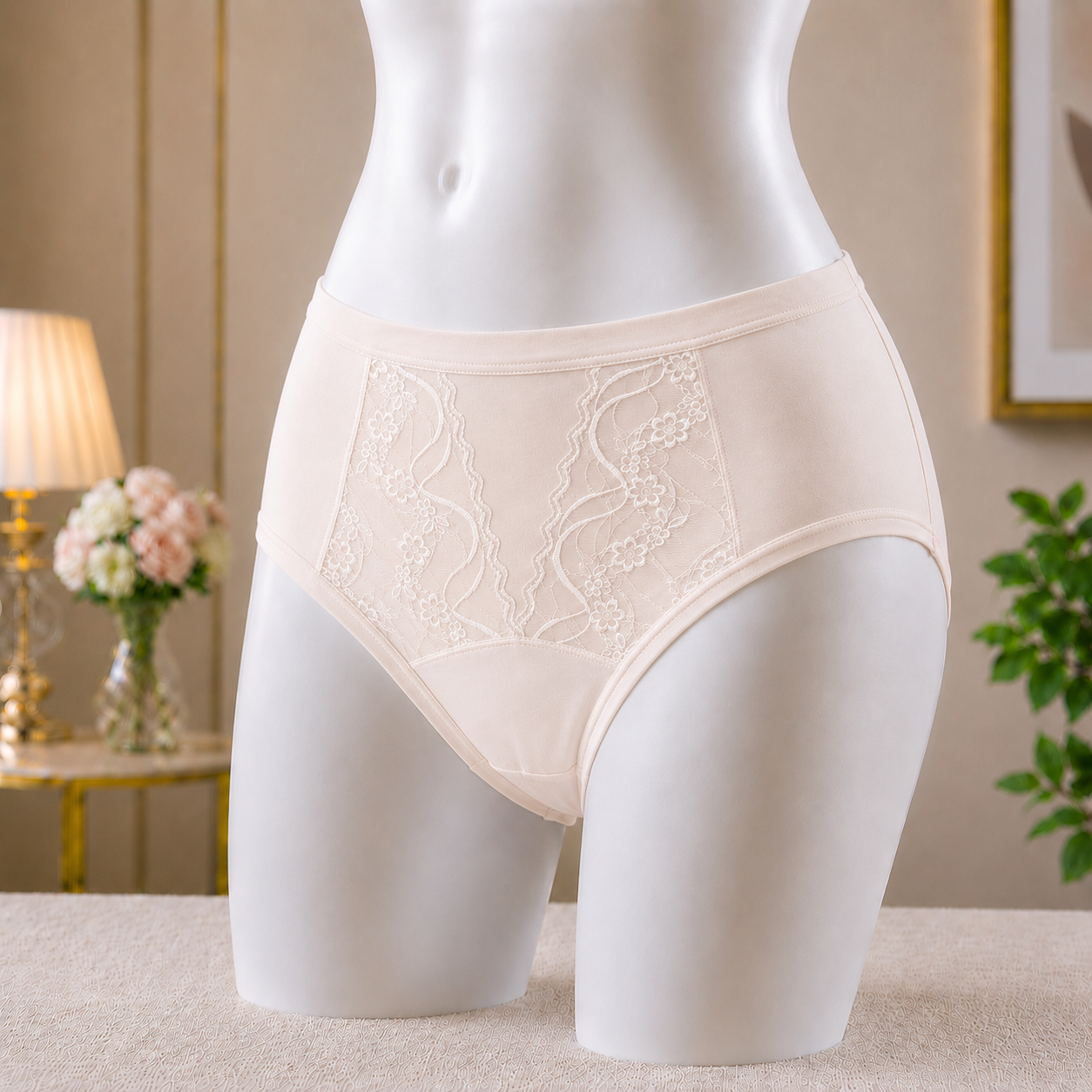 Floral Detailing light skin  Panty – Soft & Breathable Everyday Underwear"