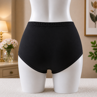 Women's Essential Soft Cotton Briefs black  Everyday Underwear