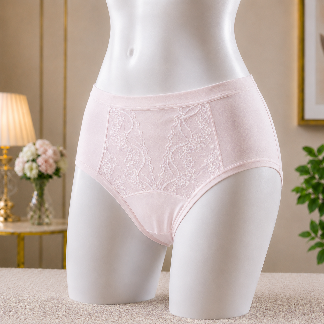 Floral Detailing light pink  Panty – Soft & Breathable Everyday Underwear"