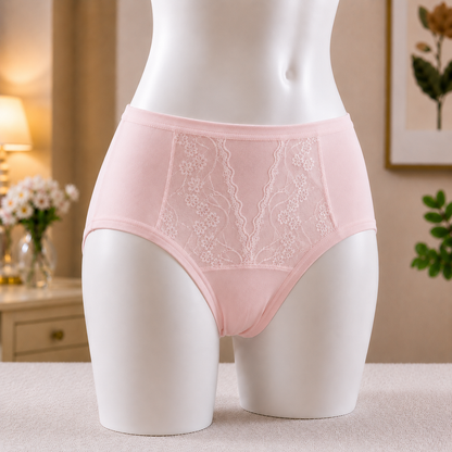 Floral Detailing Dark pink  Panty – Soft & Breathable Everyday Underwear"