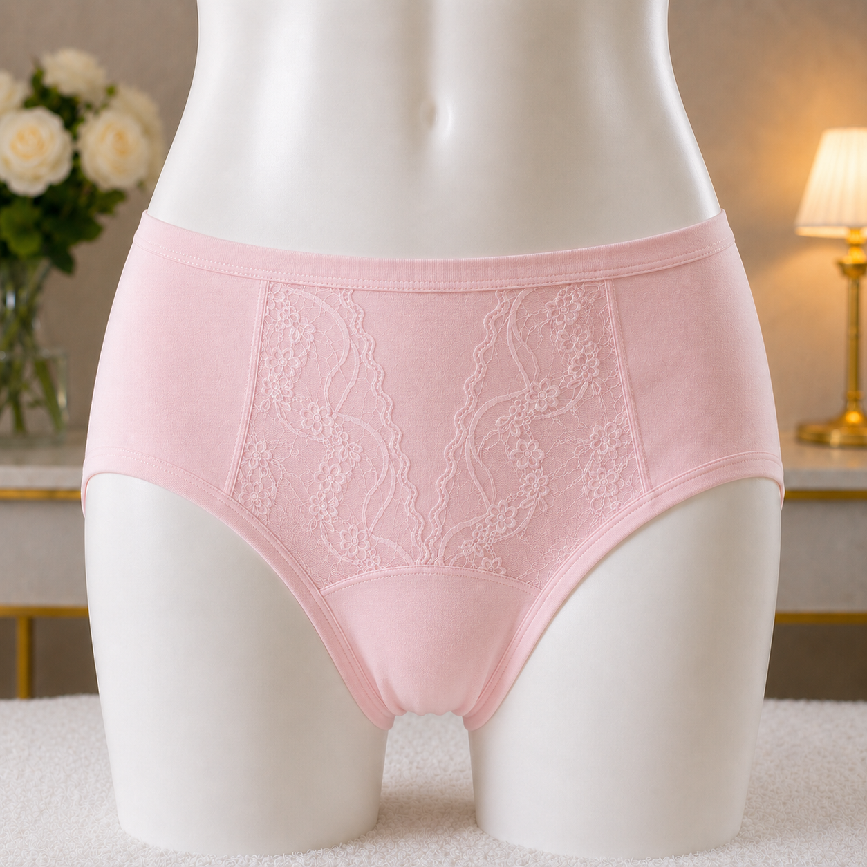 Floral Detailing Dark pink  Panty – Soft & Breathable Everyday Underwear"