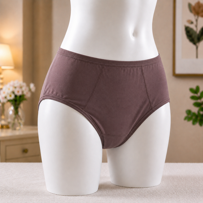 Women's Classic Mocha Brown: High-Waist Panty – Comfortable Everyday Essential"