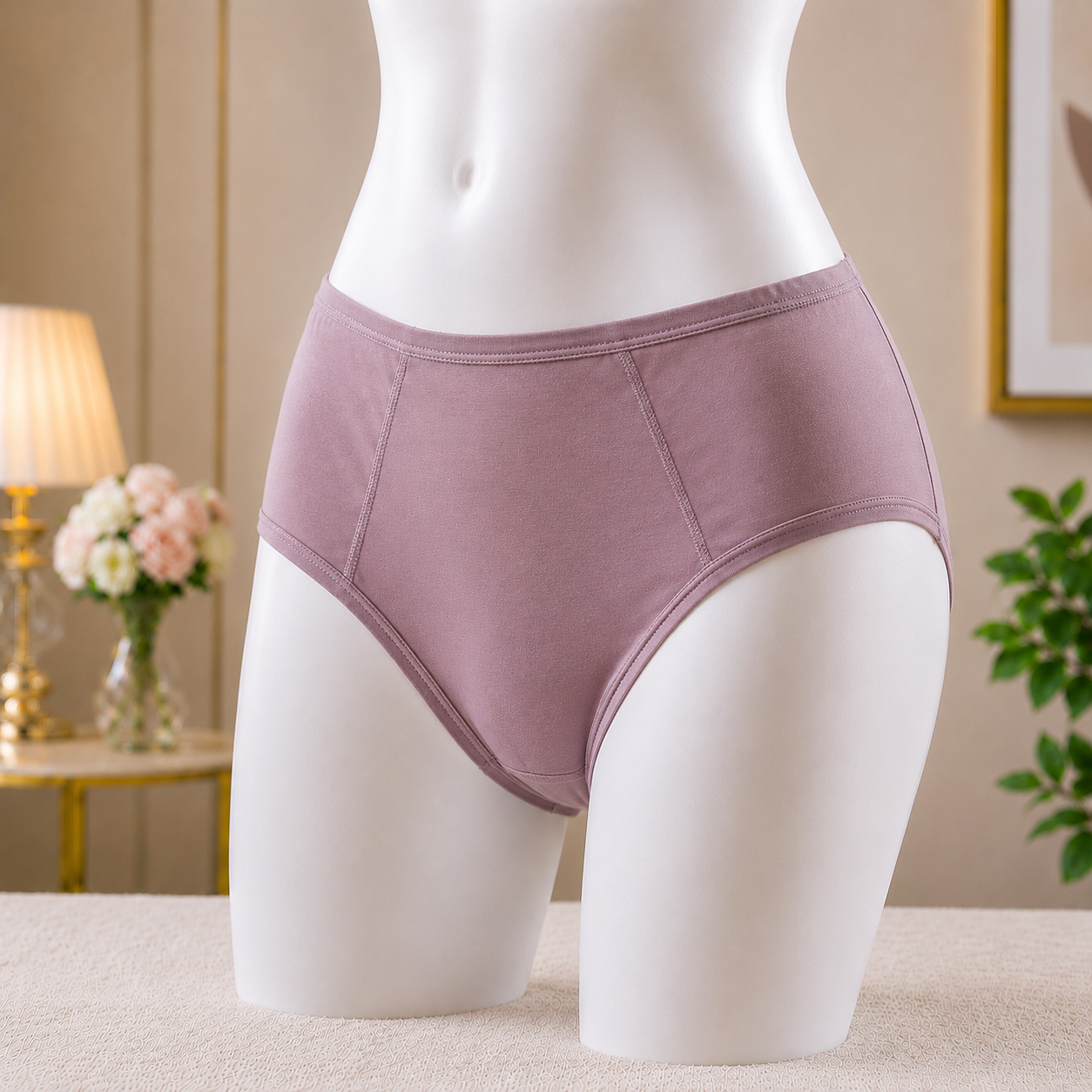 Women's Classic  Mauve High-Waist Panty – Comfortable Everyday Essential"