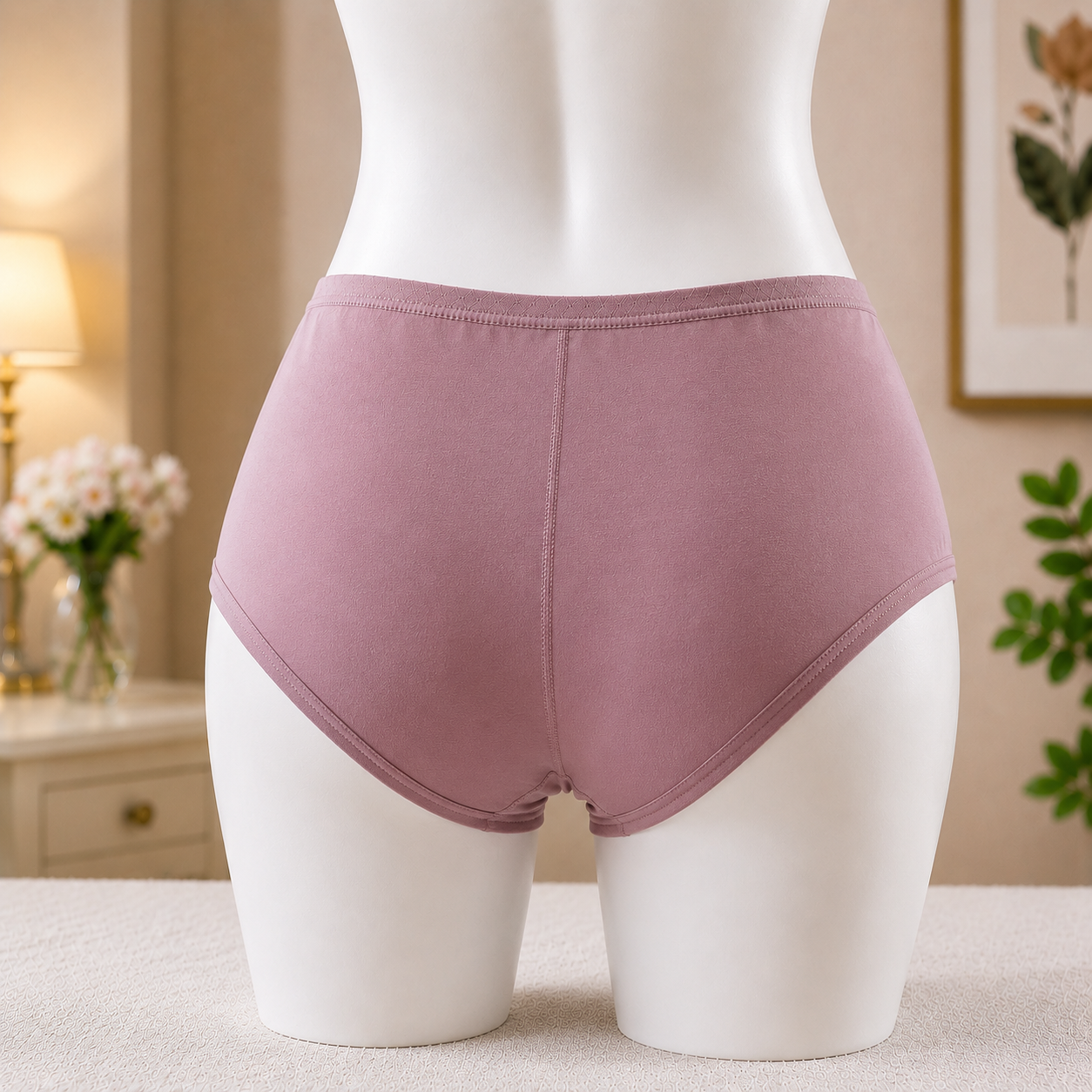 Women's Classic  Mauve High-Waist Panty – Comfortable Everyday Essential"