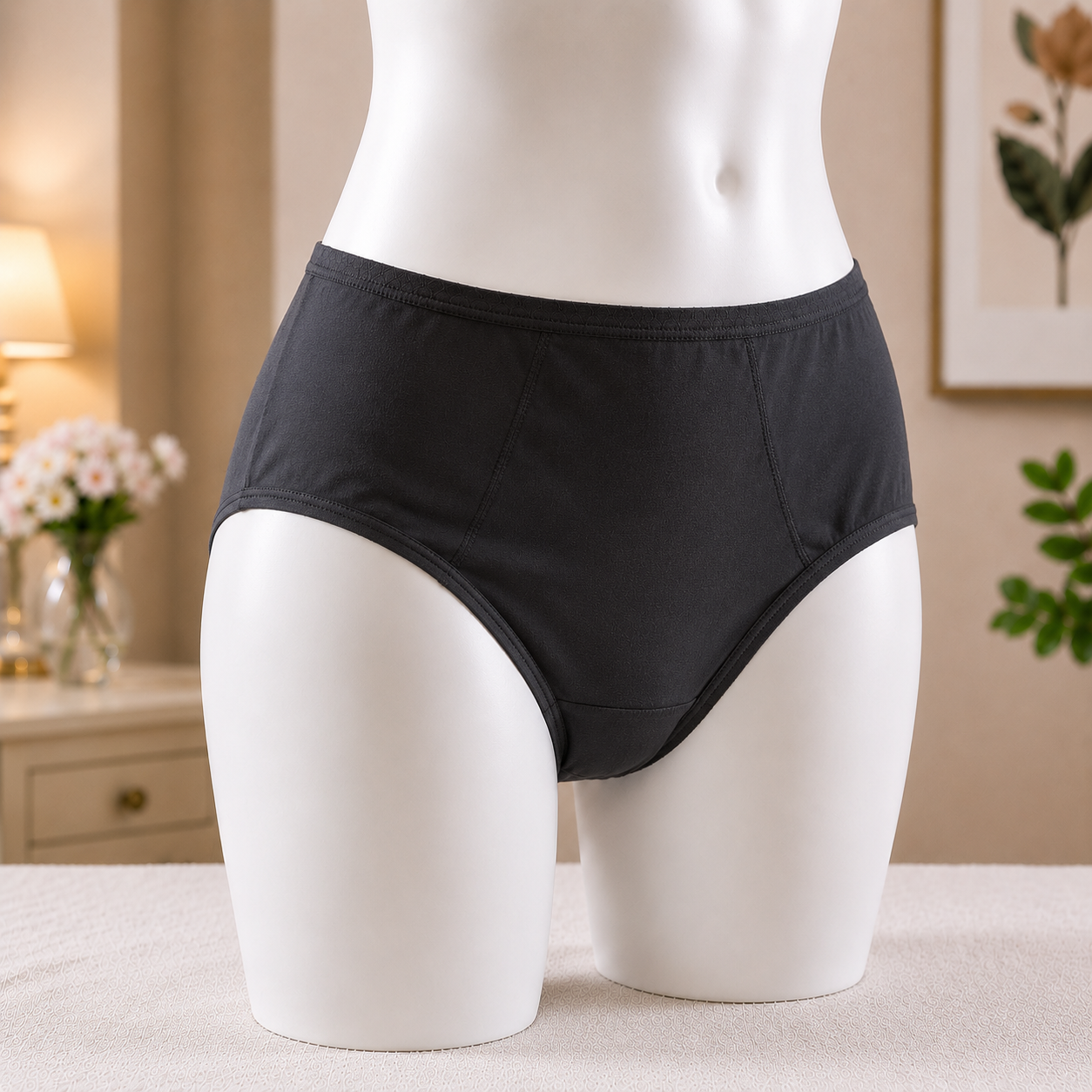 Women's Classic Black High-Waist Panty – Comfortable Everyday Essential"