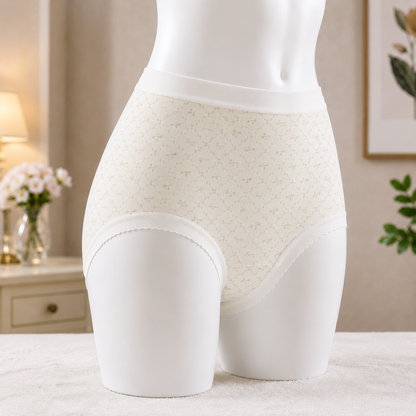 Pastel Green   Bow Pattern Women’s Cotton Underwear  – High-Waist Comfortable Briefs