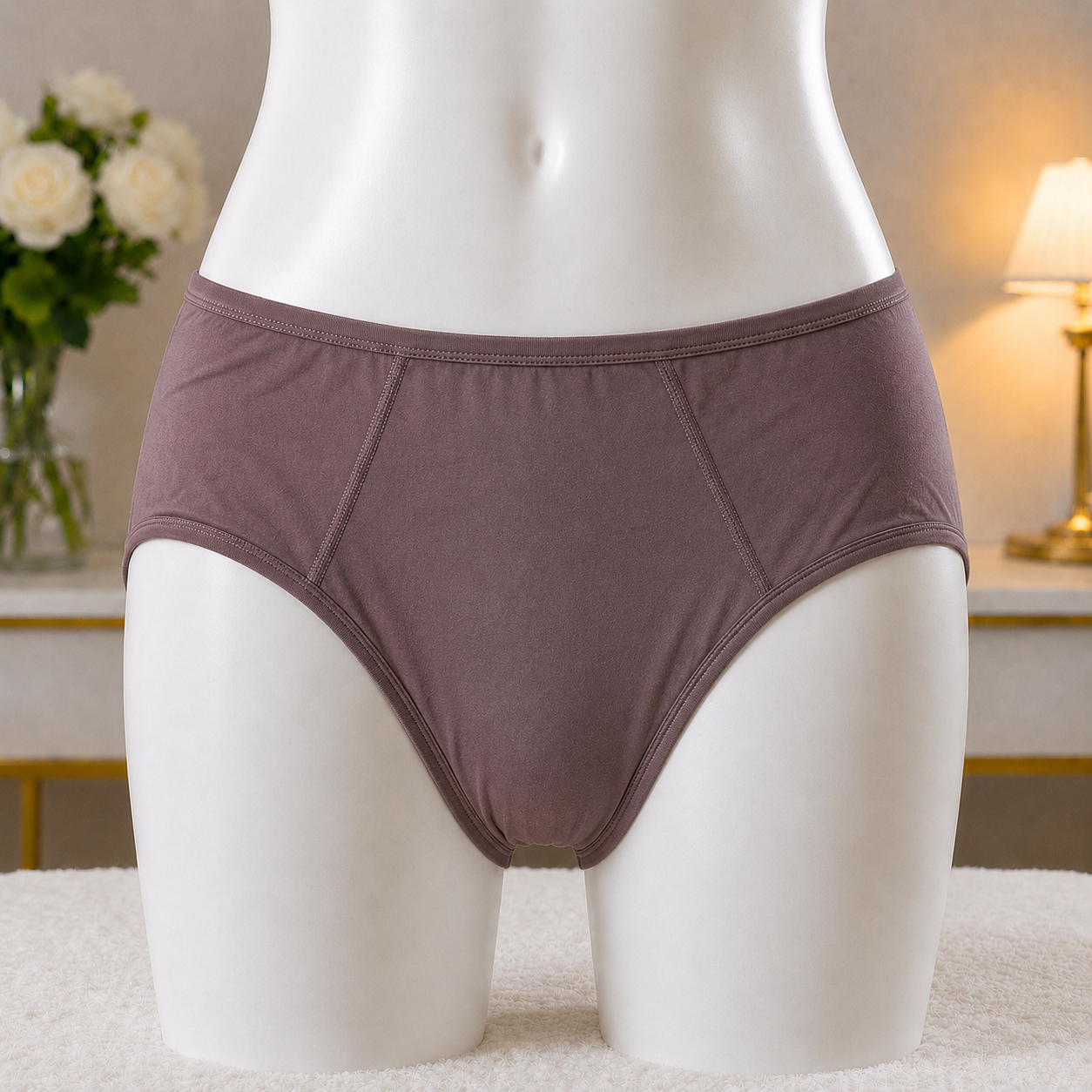 Women's Classic Mocha Brown: High-Waist Panty – Comfortable Everyday Essential"