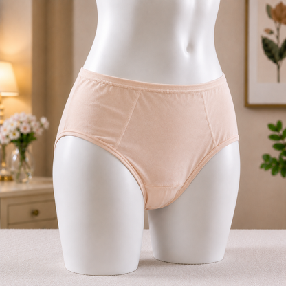 Women's Classic Nude Beige High-Waist Panty – Comfortable Everyday Essential"