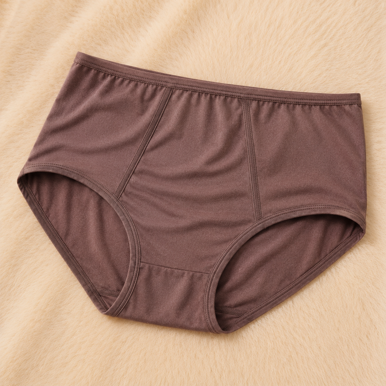 Women's Classic Mocha Brown: High-Waist Panty – Comfortable Everyday Essential"