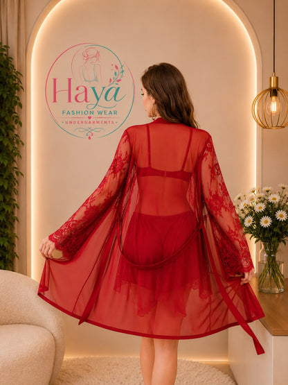 Romantic Red Halter Style Nightwear - Comfortable Fit