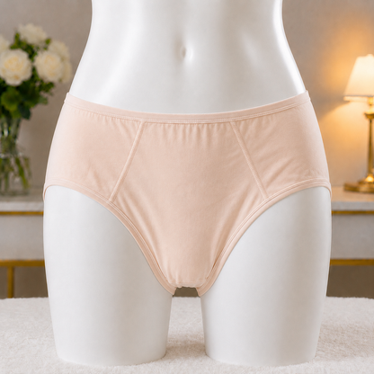 Women's Classic Nude Beige High-Waist Panty – Comfortable Everyday Essential"
