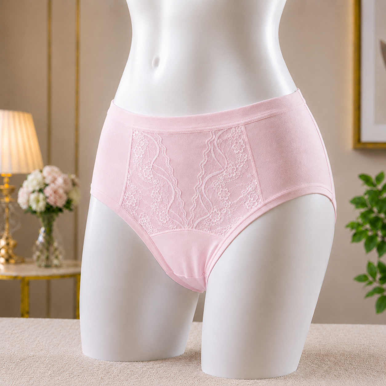Floral Detailing Dark pink  Panty – Soft & Breathable Everyday Underwear"