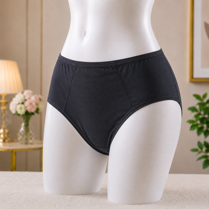 Women's Classic Black High-Waist Panty – Comfortable Everyday Essential"