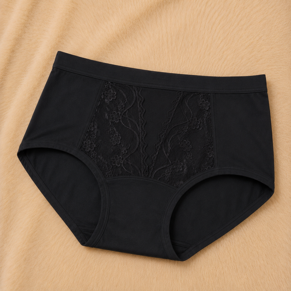 Floral Detailing black Panty – Soft & Breathable Everyday Underwear