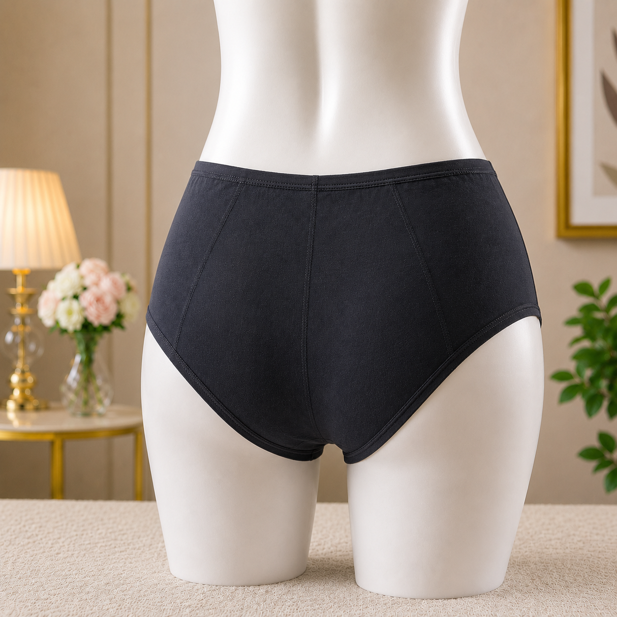 Women's Classic Black High-Waist Panty – Comfortable Everyday Essential"