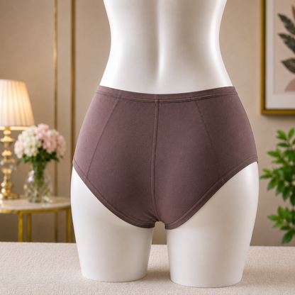 Women's Classic Mocha Brown: High-Waist Panty – Comfortable Everyday Essential"