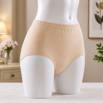 Women's Essential Soft Cotton Briefs - Nude/Beige Everyday Underwear