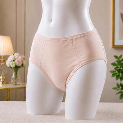 Women's Classic Nude Beige High-Waist Panty – Comfortable Everyday Essential"
