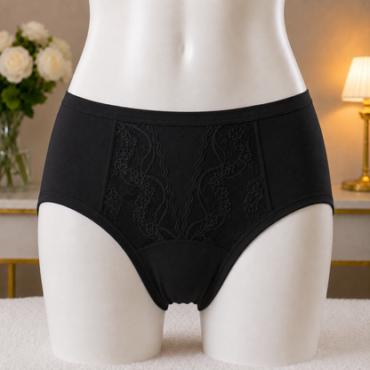 Floral Detailing black Panty – Soft & Breathable Everyday Underwear"