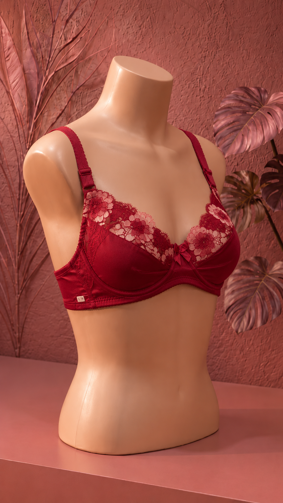 loral Lace Underwire Bra – Wine Mehroon