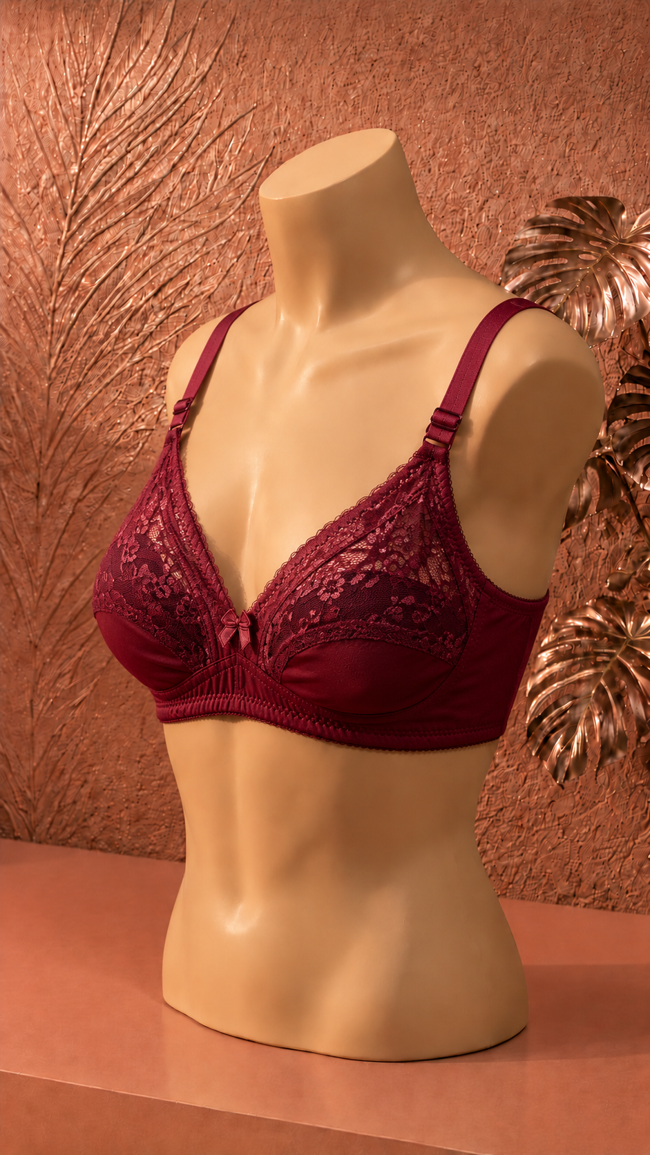 Women's Everyday Comfort Lace Bra Crimson Red