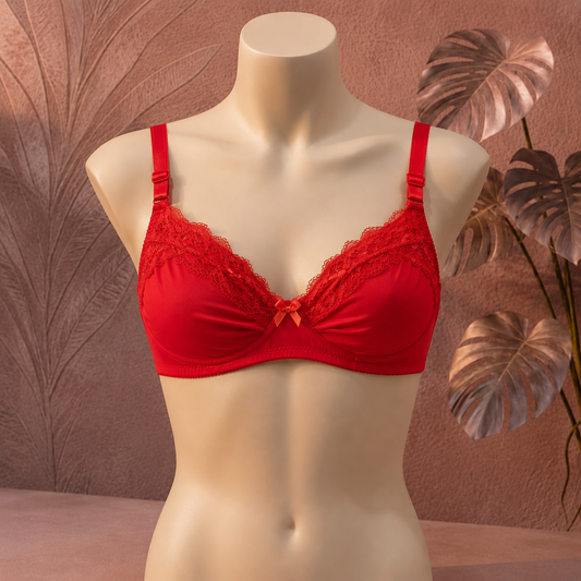 loral Lace Underwire Bra – Bright Red